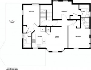 student apartment for rent near Cornell floor plan for 123 Highland Place Apartment 2